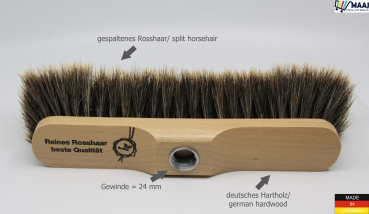 Roombroom with cleft horse hair